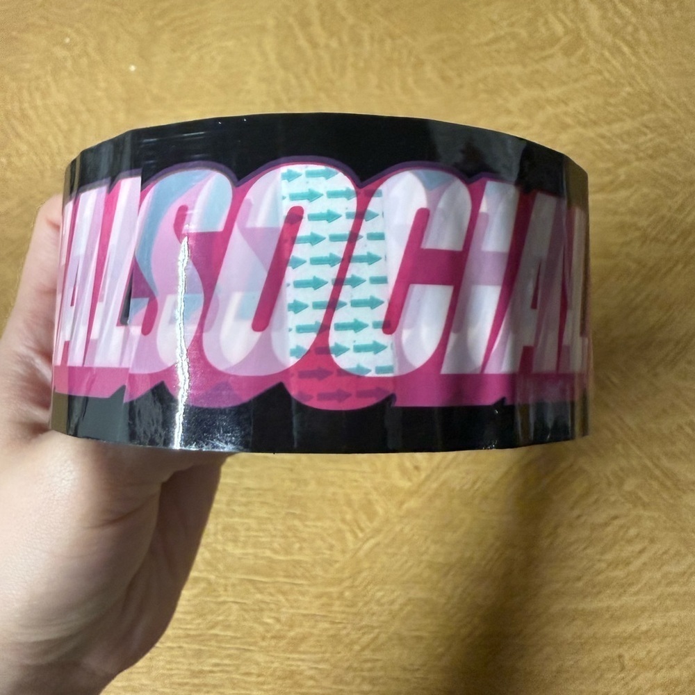 Pink and Black anti social social club tape